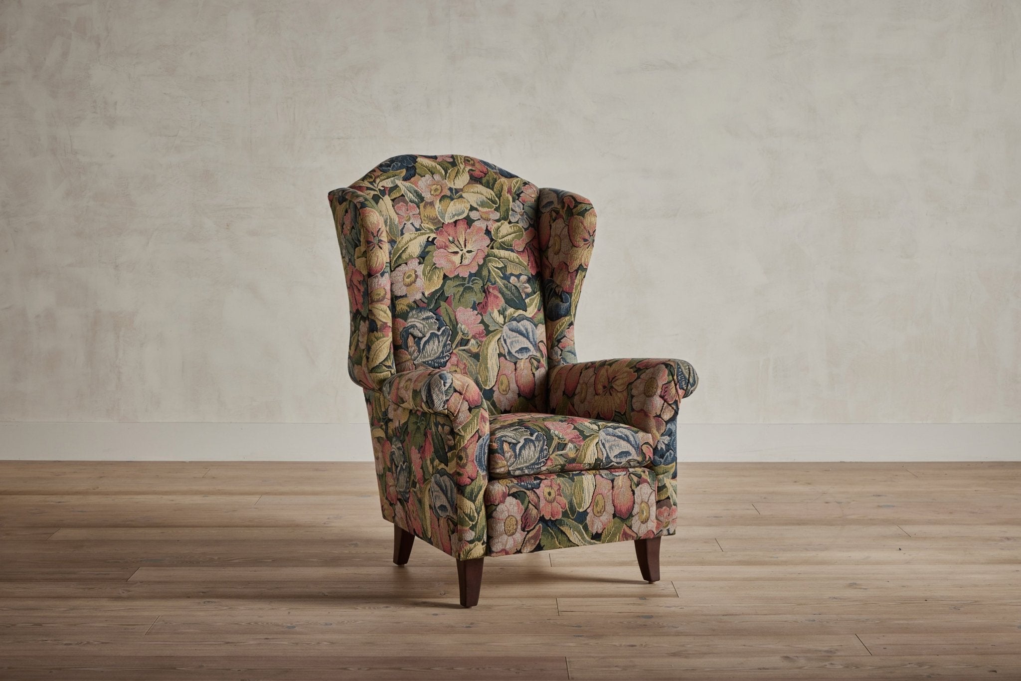 Shown in Customer’s Own Material (Pierre Frey Verdere Flamande in Rouge Vert) and Saddle