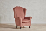Shown in Customer’s Own Material (Robert Allen Plush Checkers) and Dark Oak