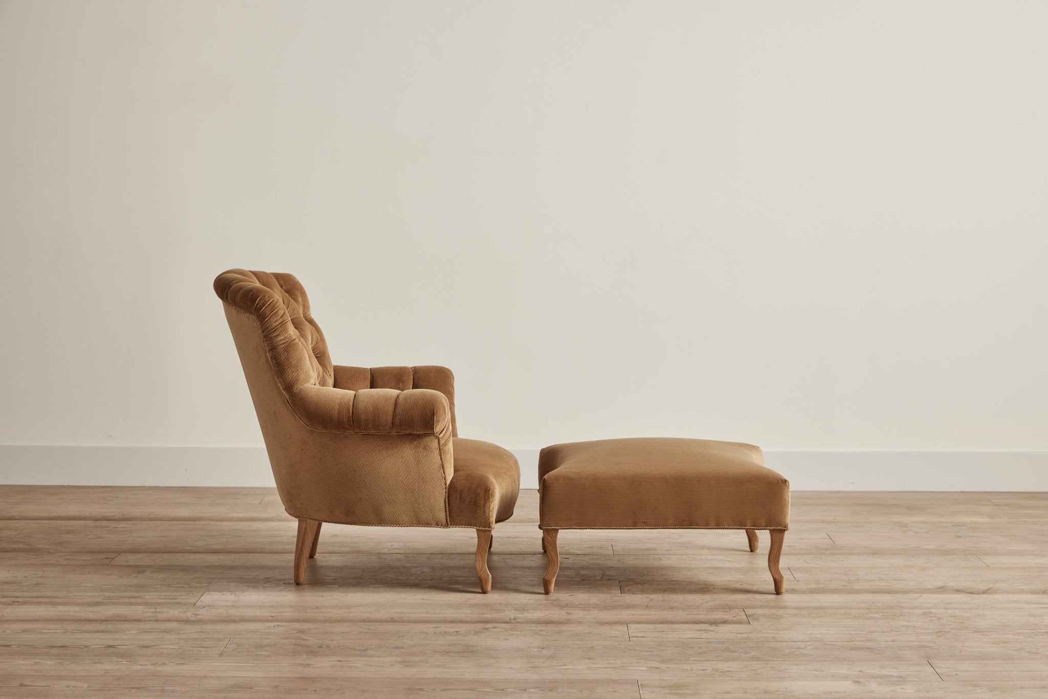 Shown in Holland & Sherry Camel Corduroy and Natural Oak