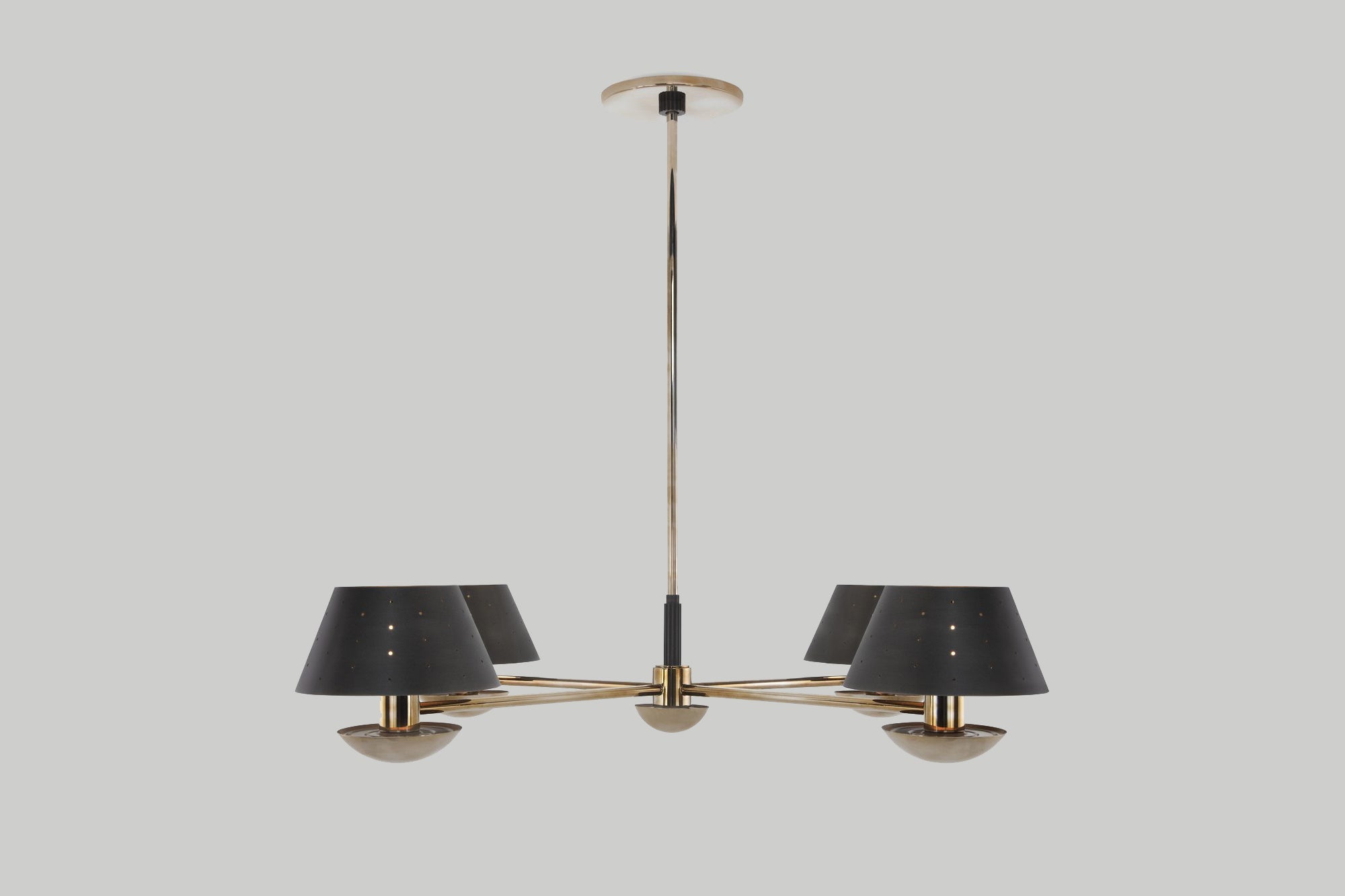 Shown in Heirloom Finish with Blackened Pewter accents and matching shades