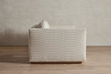 Shown in Customer's Own Material (George Spencer Design Check Stripe in Natural) and Natural Oak, 84 in.