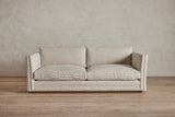 Shown in Customer's Own Material (George Spencer Design Check Stripe in Natural) and Natural Oak, 84 in.