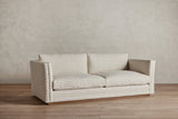 Shown in Customer's Own Material (George Spencer Design Check Stripe in Natural) and Natural Oak, 84 in.