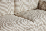 Shown in Customer's Own Material (George Spencer Design Check Stripe in Natural) and Natural Oak, 84 in.