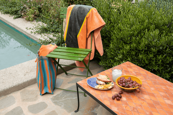 Nickey Kehoe Pool Towel, Guava Stripe - Nickey Kehoe