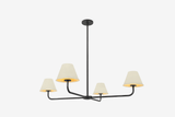 Shown in Blackened Steel finish with small RAL 1015 Light Ivory shades and matching interior