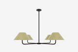 Shown in Black finish with large Benjamin Moore 383 Meadow View shades and Hewn Brass Lacquered interior