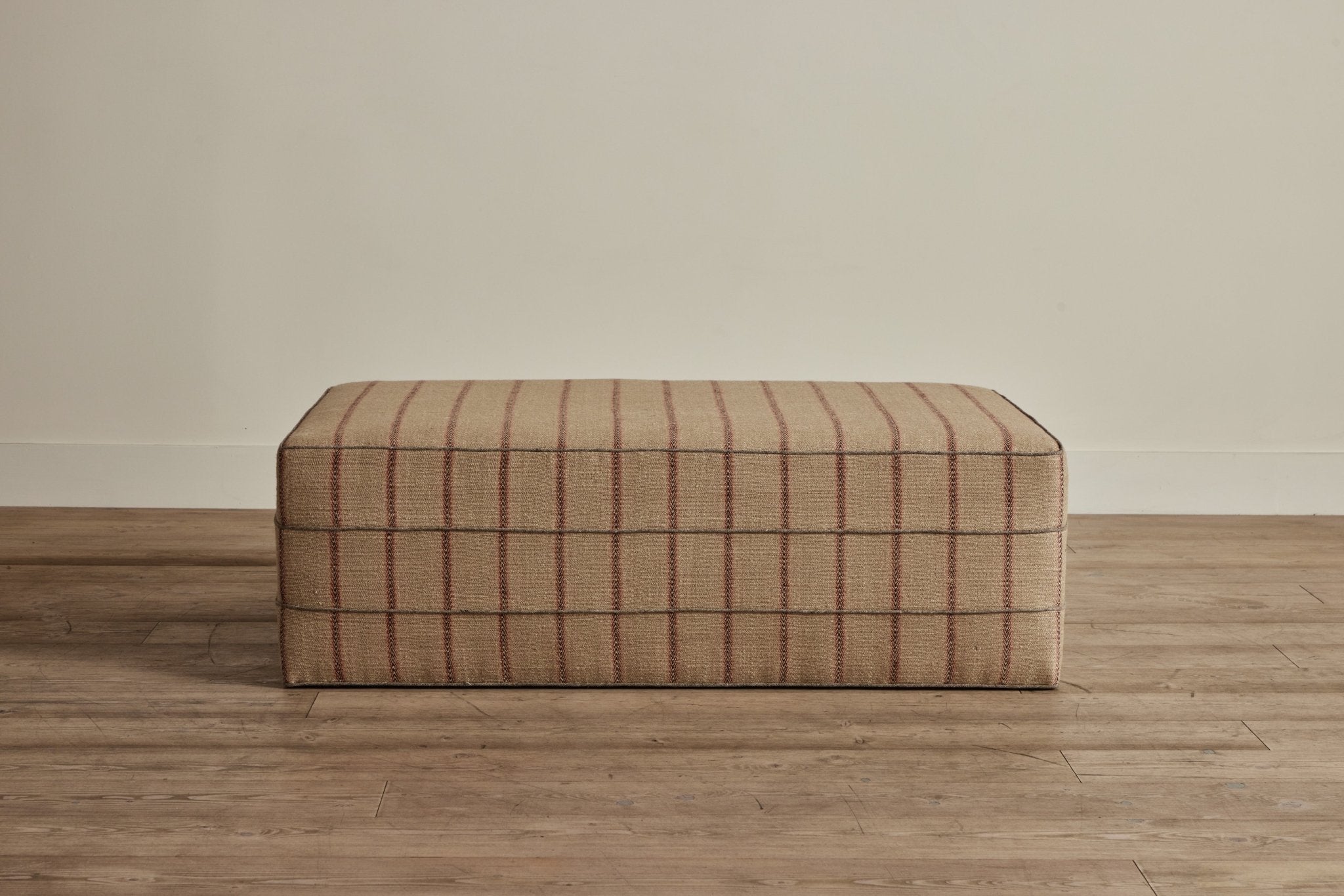 Shown in Customer's Own Material (Class Cloth in Gunny stripe with Beet Vintage Trim) 48 in.