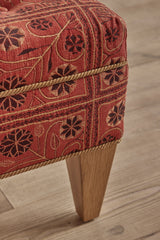 Shown in Customer's Own Material (Jed Johnson Parterre in Terracotta with H&S Camel Corduroy trim) with Natural Oak