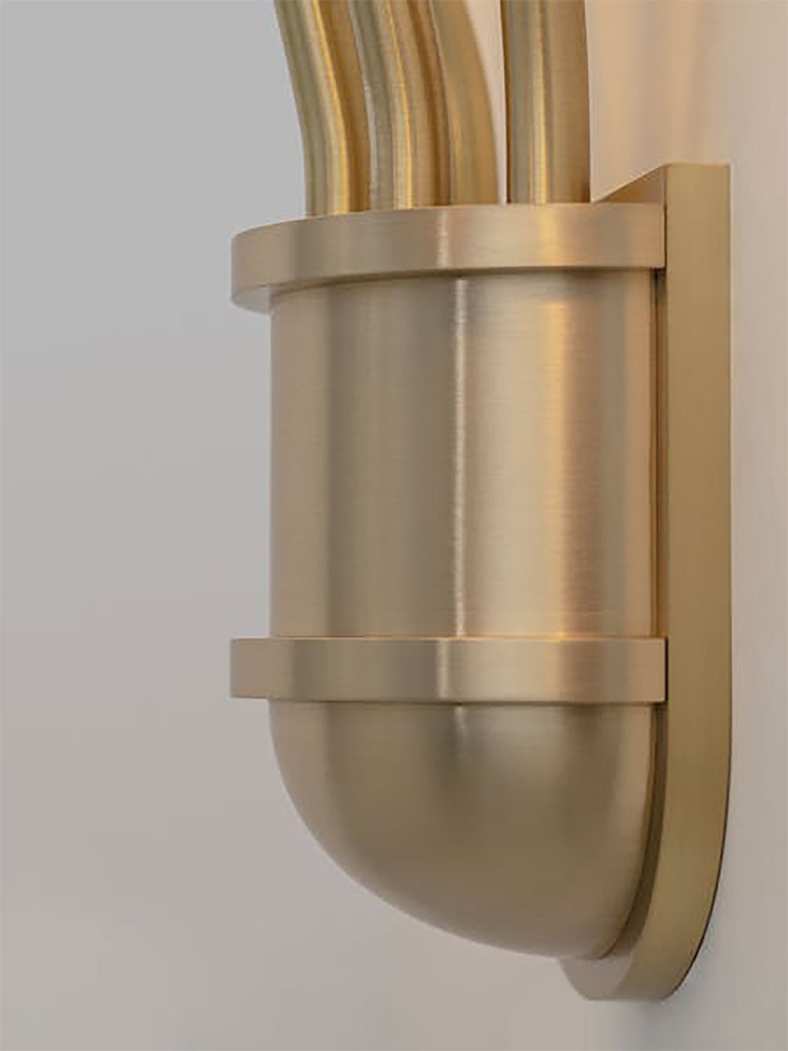 Shown in Hewn Brass Lacquered with Shade