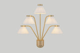 Shown in Hewn Brass Lacquered with Shade
