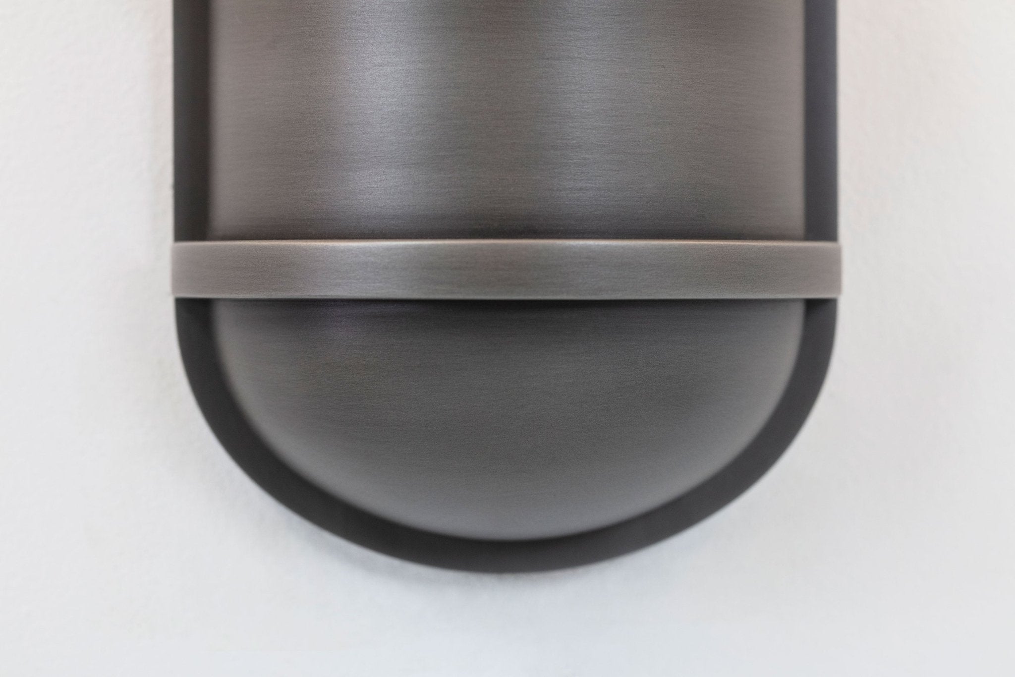 Shown in Blackened Pewter with White Linen Shades