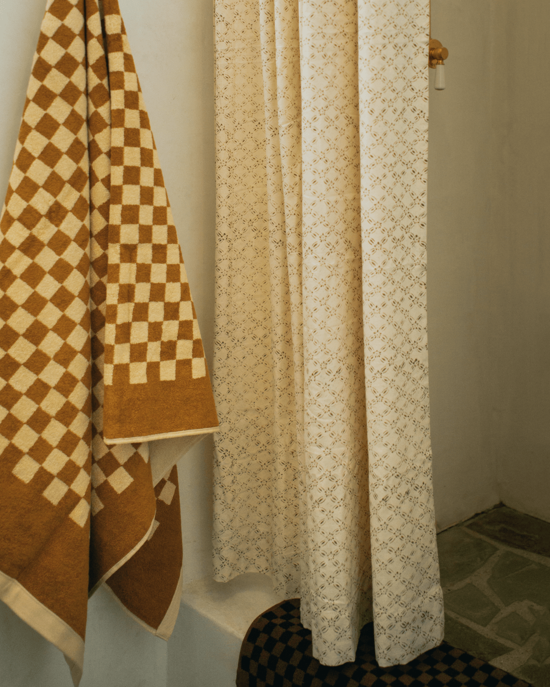 Nickey Kehoe Shower Curtain, Chestnut Lattice - Nickey Kehoe