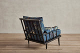 Shown in Customer's Own Material (Dedar’s Schwarzwald in Bleu Nuit) and Ebony