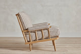 Shown in Customer's Own Material (Guy Goodfellow Olive Sacking in Cocoa) and Natural Oak