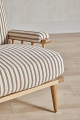 Shown in Customer's Own Material (Guy Goodfellow Olive Sacking in Cocoa) and Natural Oak