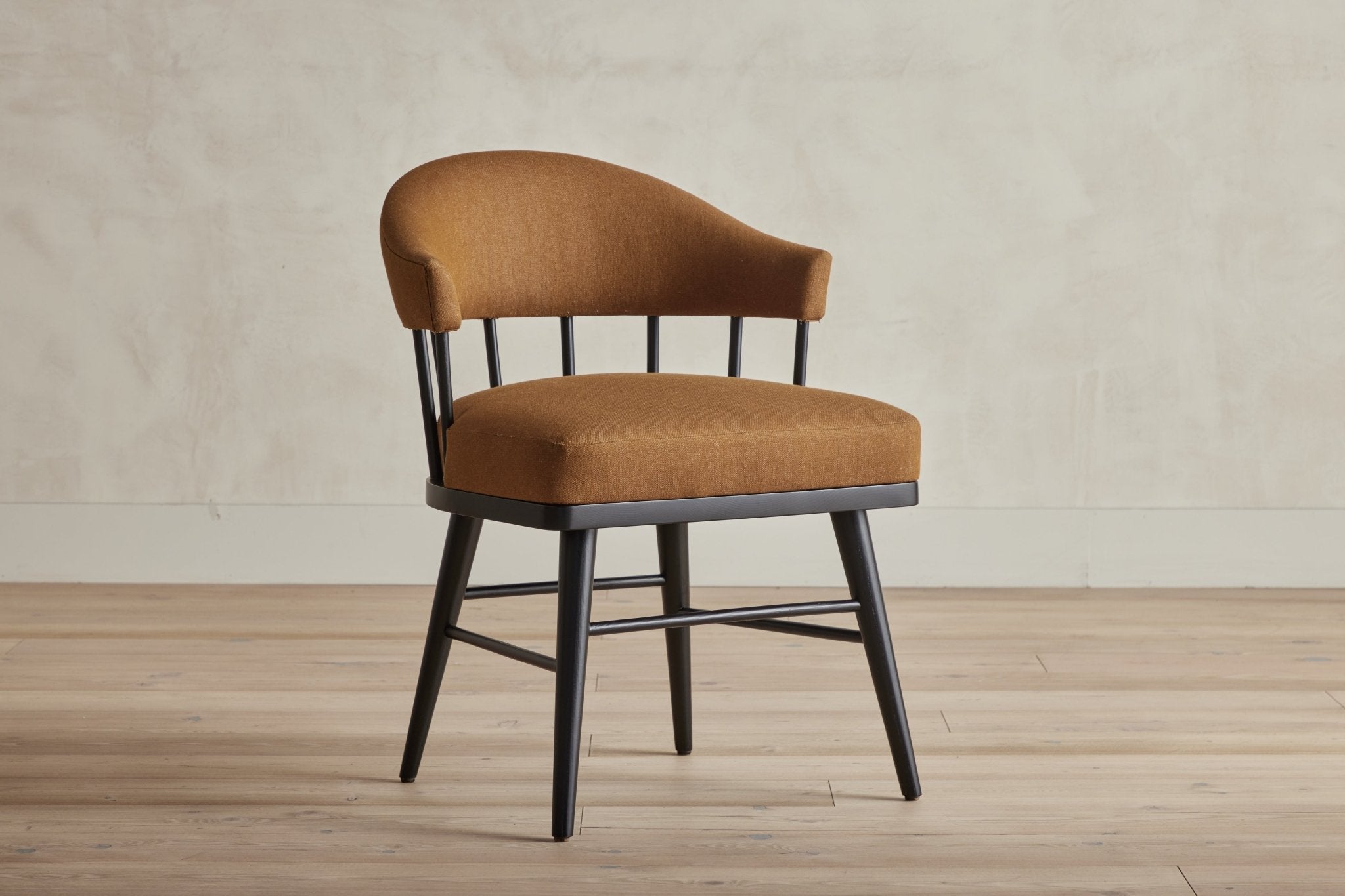 Shown in Customer's Own Material Walnut Twill and Ebony