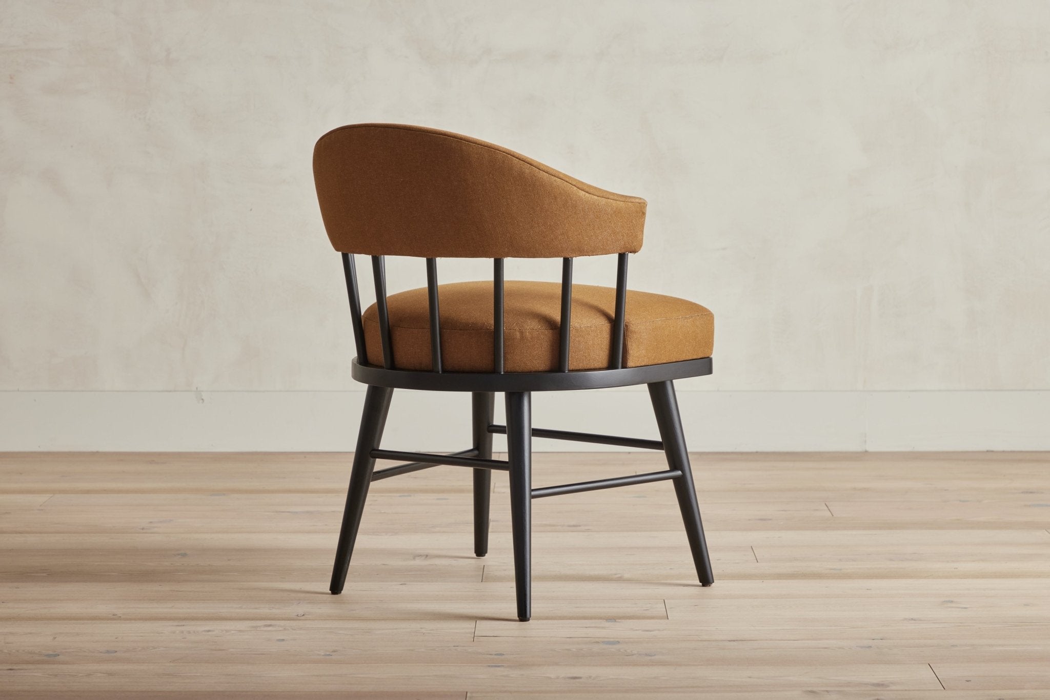 Shown in Customer's Own Material Walnut Twill and Ebony