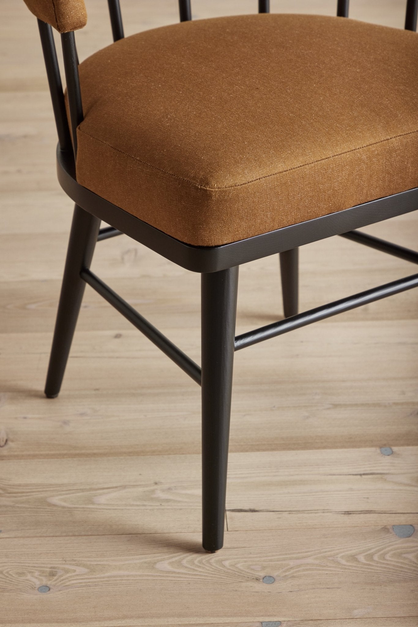 Shown in Customer's Own Material Walnut Twill and Ebony
