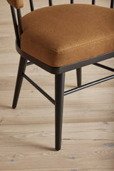 Shown in Customer's Own Material Walnut Twill and Ebony