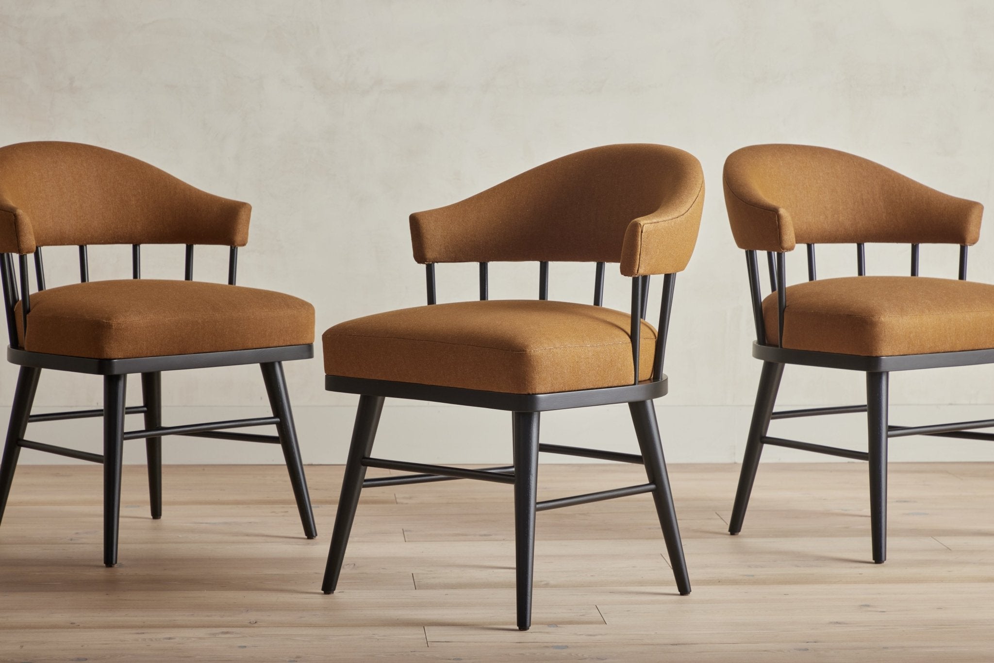 Shown in Customer's Own Material Walnut Twill and Ebony