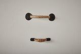Nickey Kehoe Square Forged Iron Drawer Pull with Braided Bamboo - Nickey Kehoe