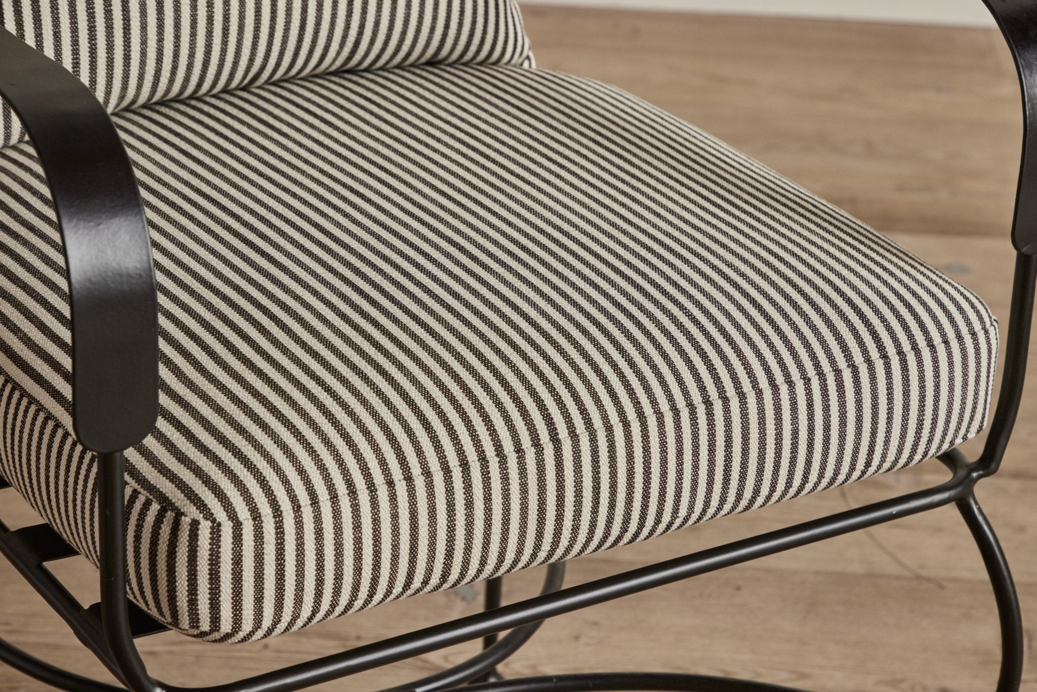 Shown in Perennials Tatton Stripe in Basalt