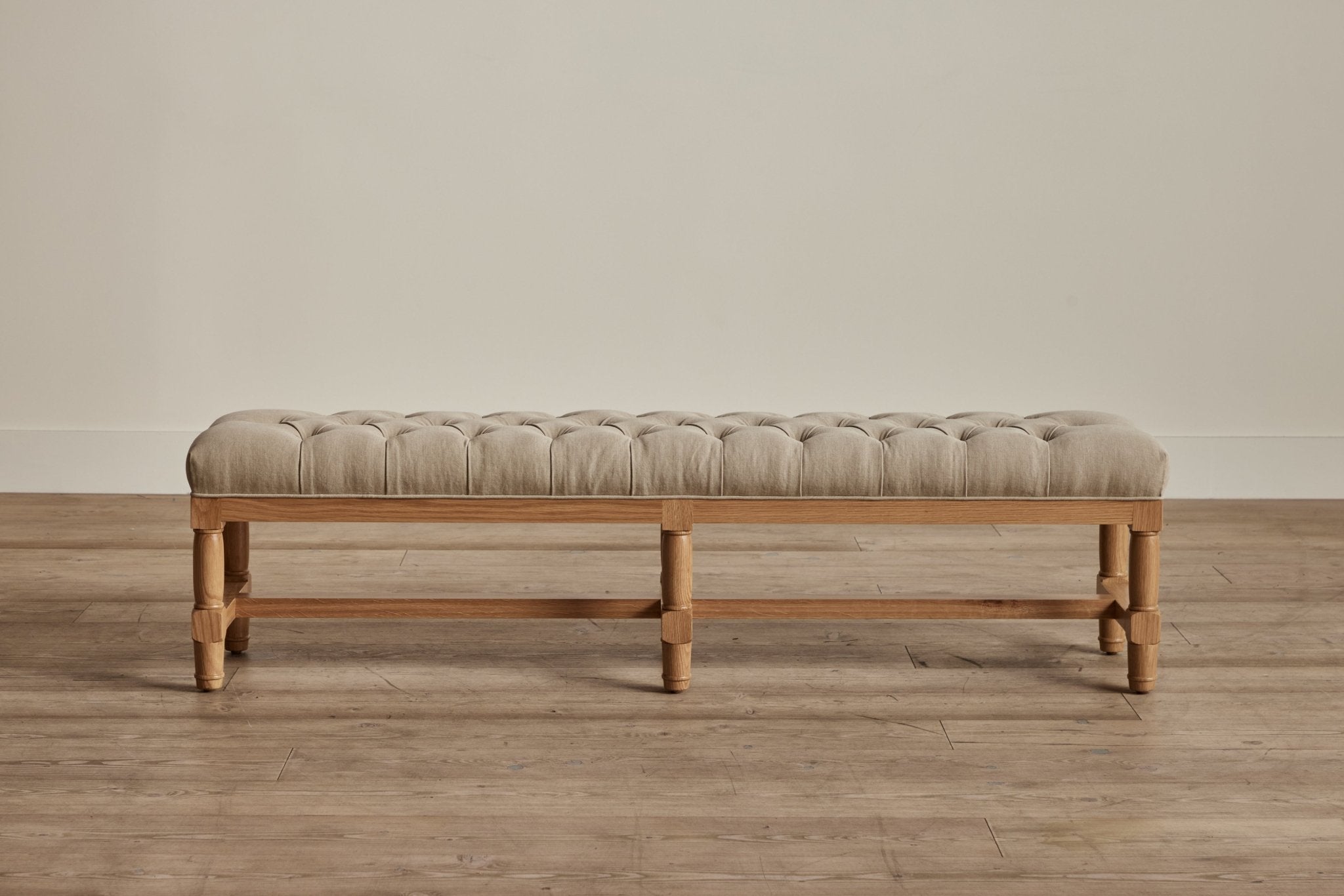 Shown in Natural Oak and Customer's Own Material (Libeco Stonewash Putty)