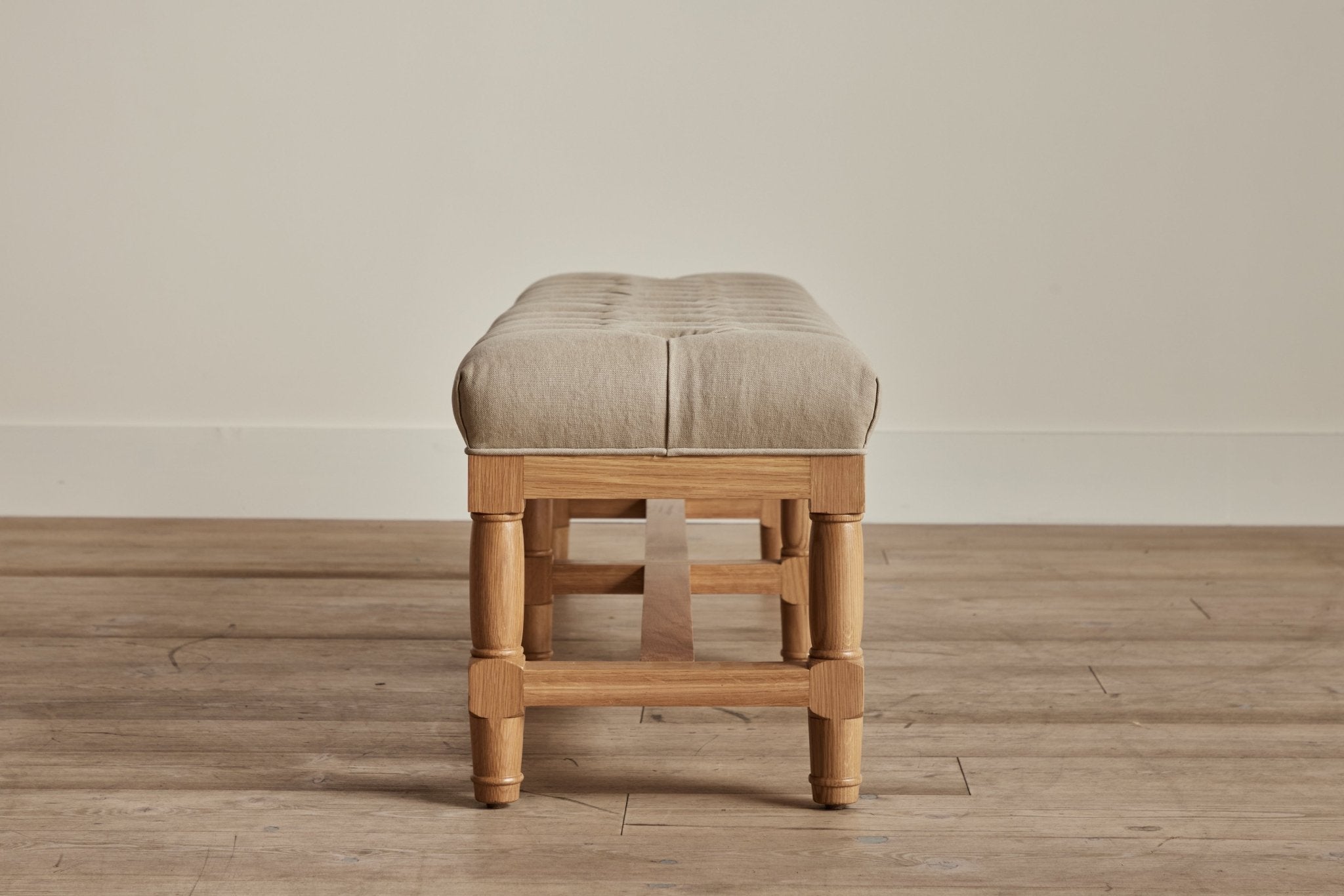 Shown in Natural Oak and Customer's Own Material (Libeco Stonewash Putty)