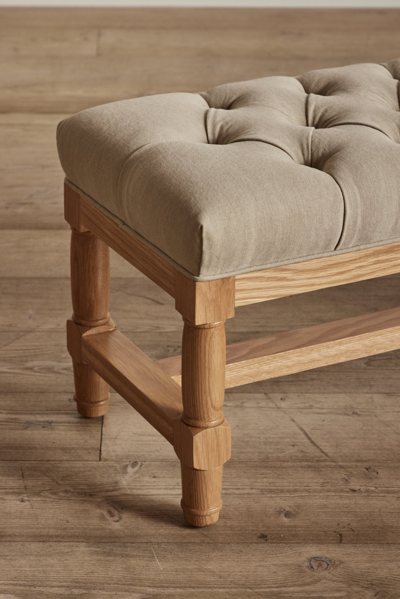 Shown in Natural Oak and Customer's Own Material (Libeco Stonewash Putty)
