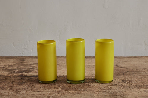 YELLOW STRAIGHT TALL GLASS