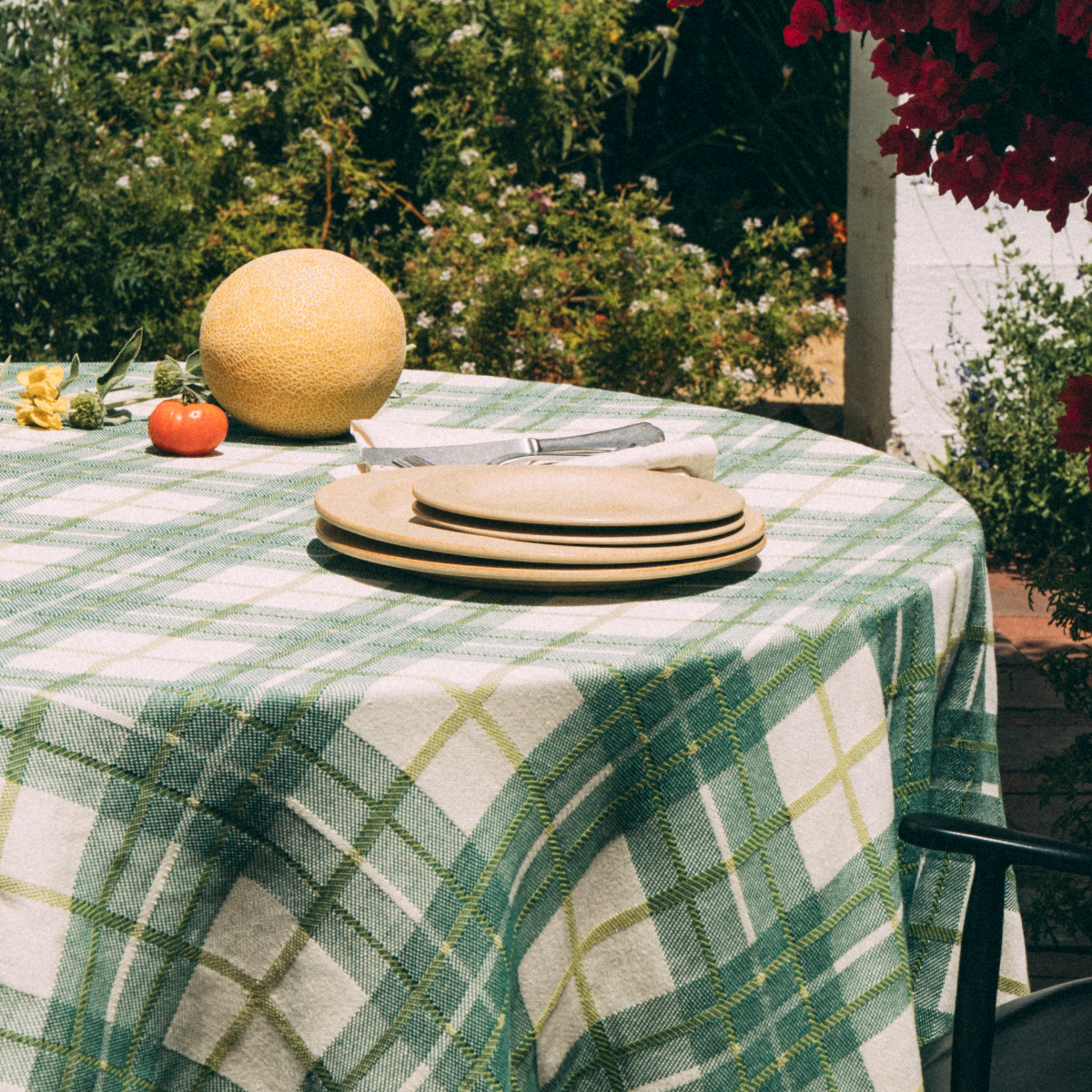 Tartan Tablecloth in Forest