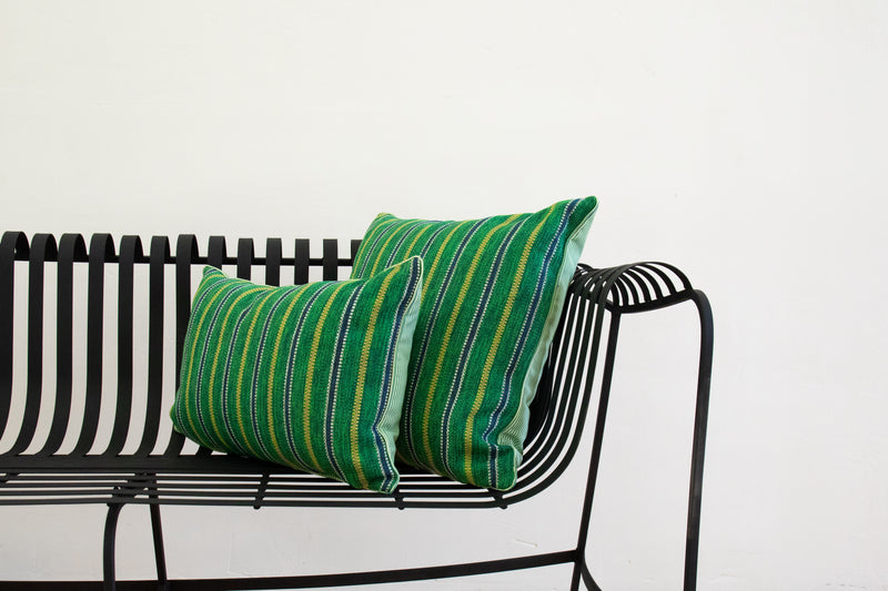 Nickey Kehoe Outdoor Pillow, Green Stripe