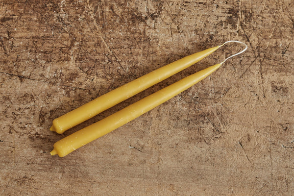 Pair of Beeswax Taper Candles - Nickey Kehoe