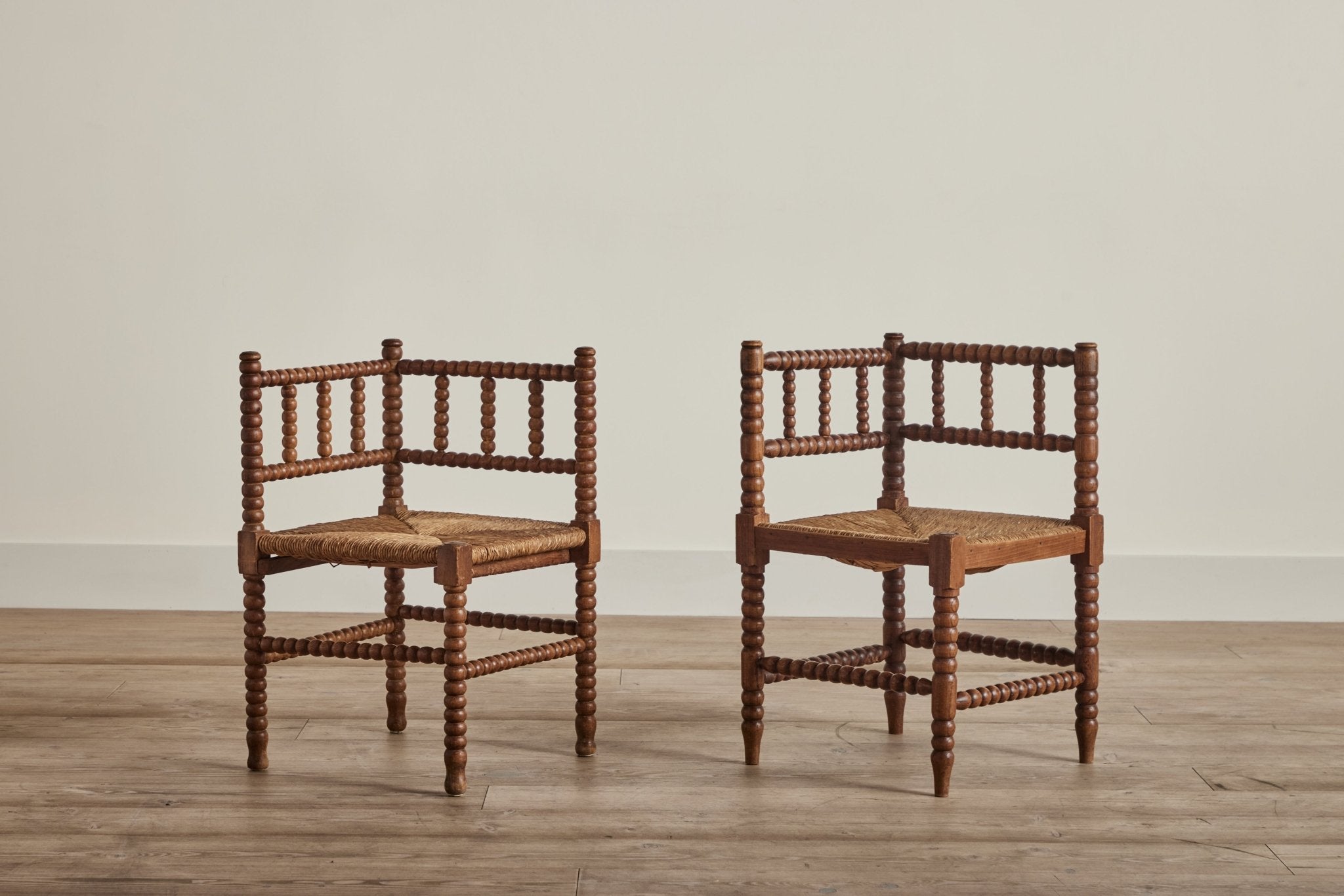 Pair of Bobbin Corner Chairs (LA) - Nickey Kehoe