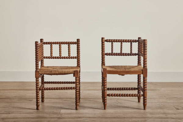 Pair of Bobbin Corner Chairs (LA) - Nickey Kehoe