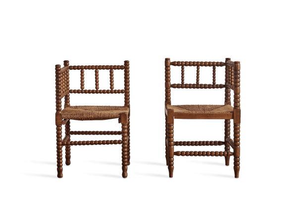 Pair of Bobbin Corner Chairs (LA) - Nickey Kehoe