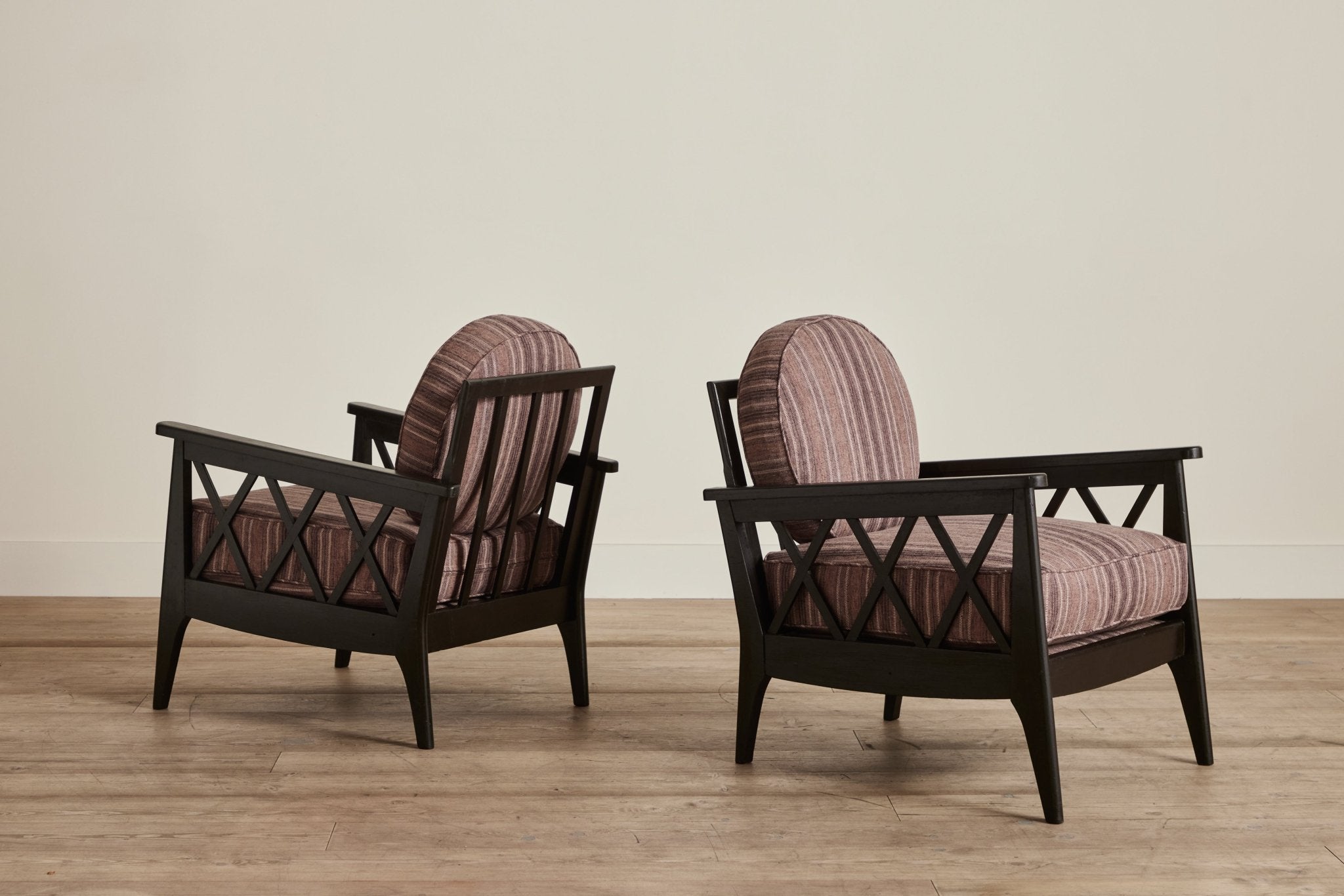 Pair of Lattice Wood Armchairs (LA) - Nickey Kehoe