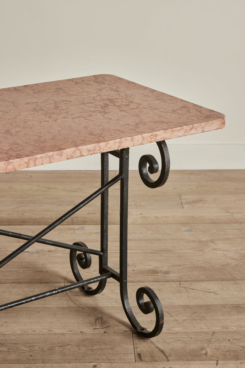 Pink Marble & Iron Table (LA) - Nickey Kehoe