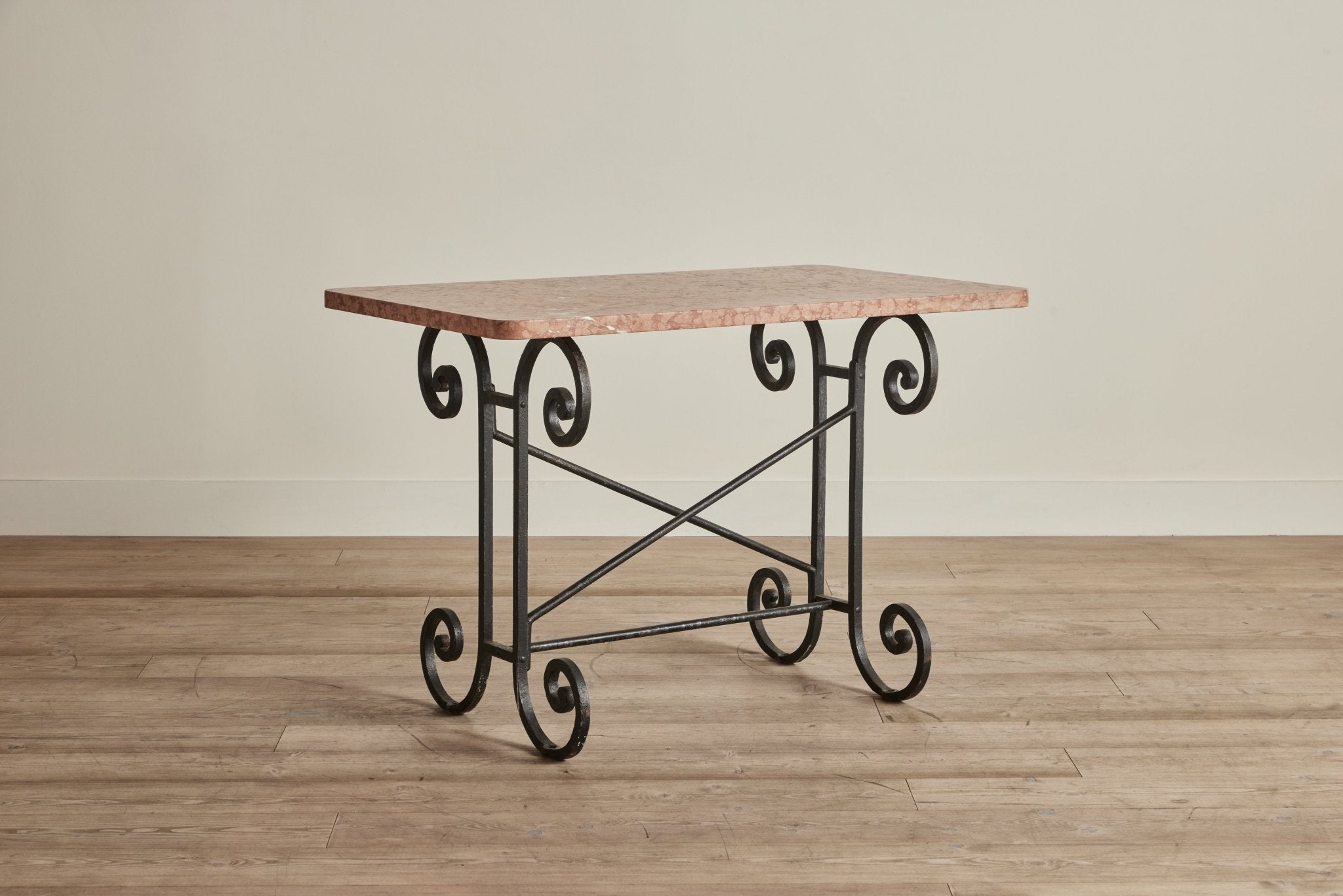 Pink Marble & Iron Table (LA) - Nickey Kehoe