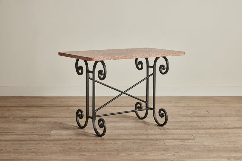 Pink Marble & Iron Table (LA) - Nickey Kehoe