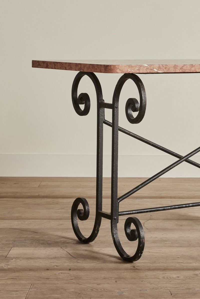 Pink Marble & Iron Table (LA) - Nickey Kehoe