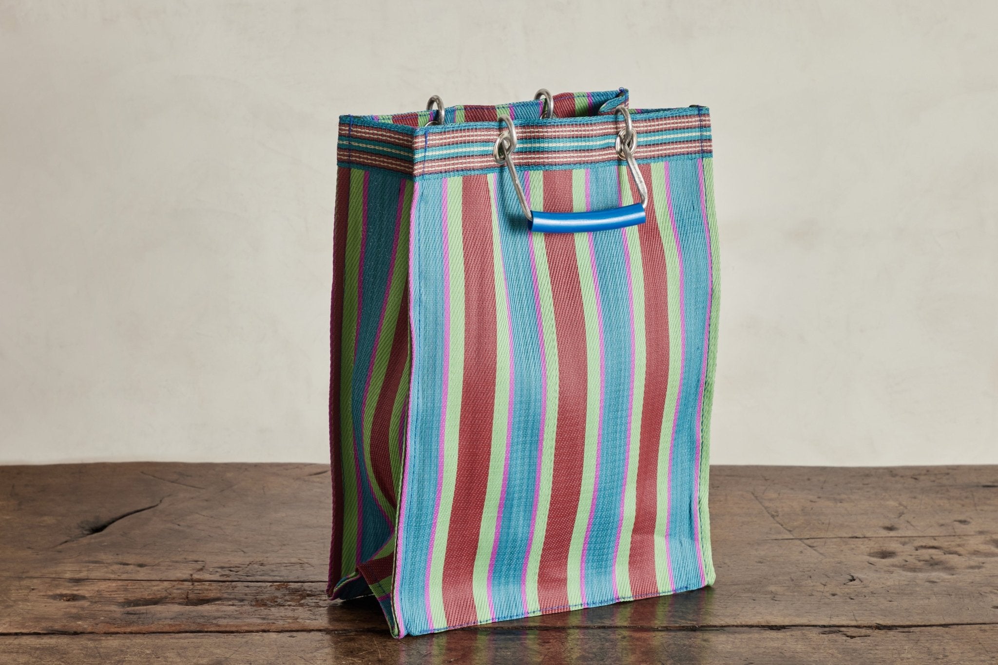 Rectangular Market Tote in Red/Blue - Nickey Kehoe