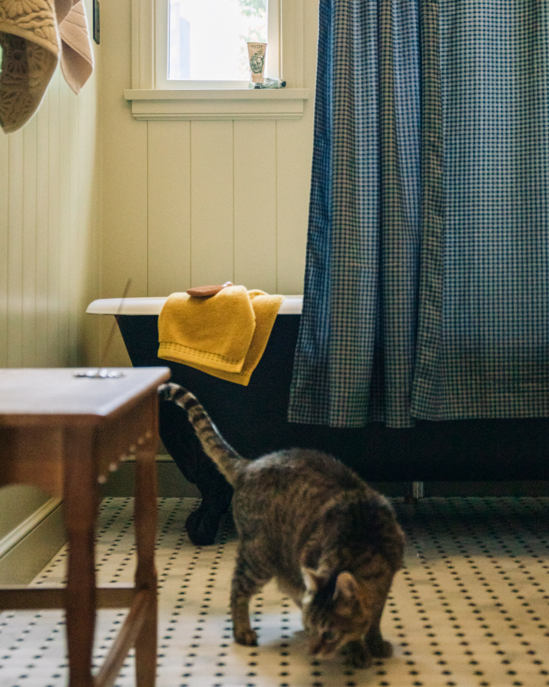 Shower Curtain in Onsen Grid