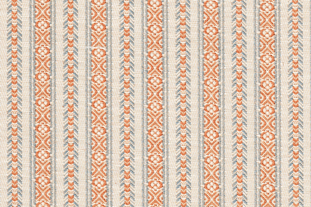 Susan Deliss, Ticking in Burnt Orange/Swedish Blue - Nickey Kehoe