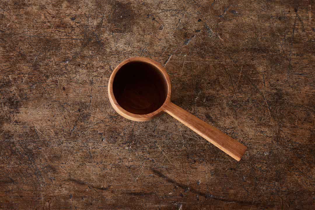Teak Sugar Scoop - Nickey Kehoe