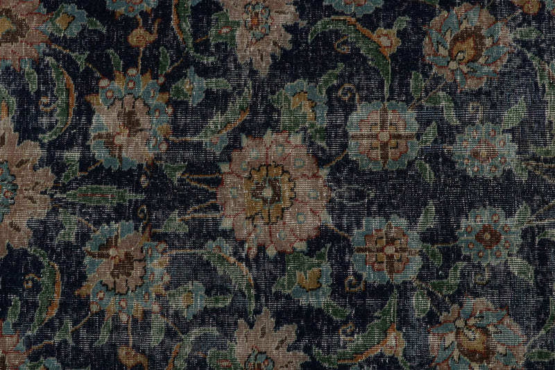 Turkish Blue Floral Rug 6’3 x 9’7 (LA) - Nickey Kehoe