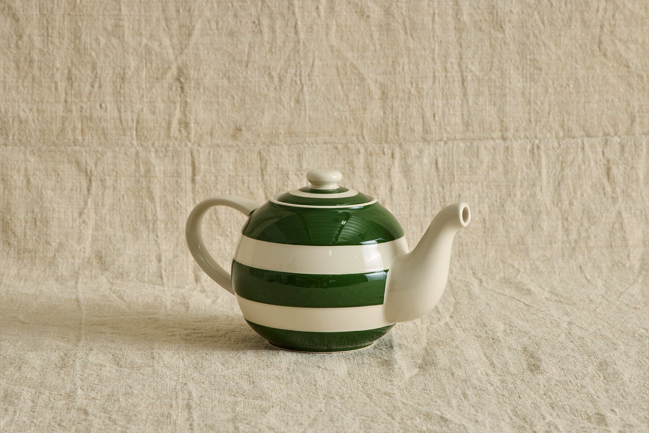 Striped Green Teapot