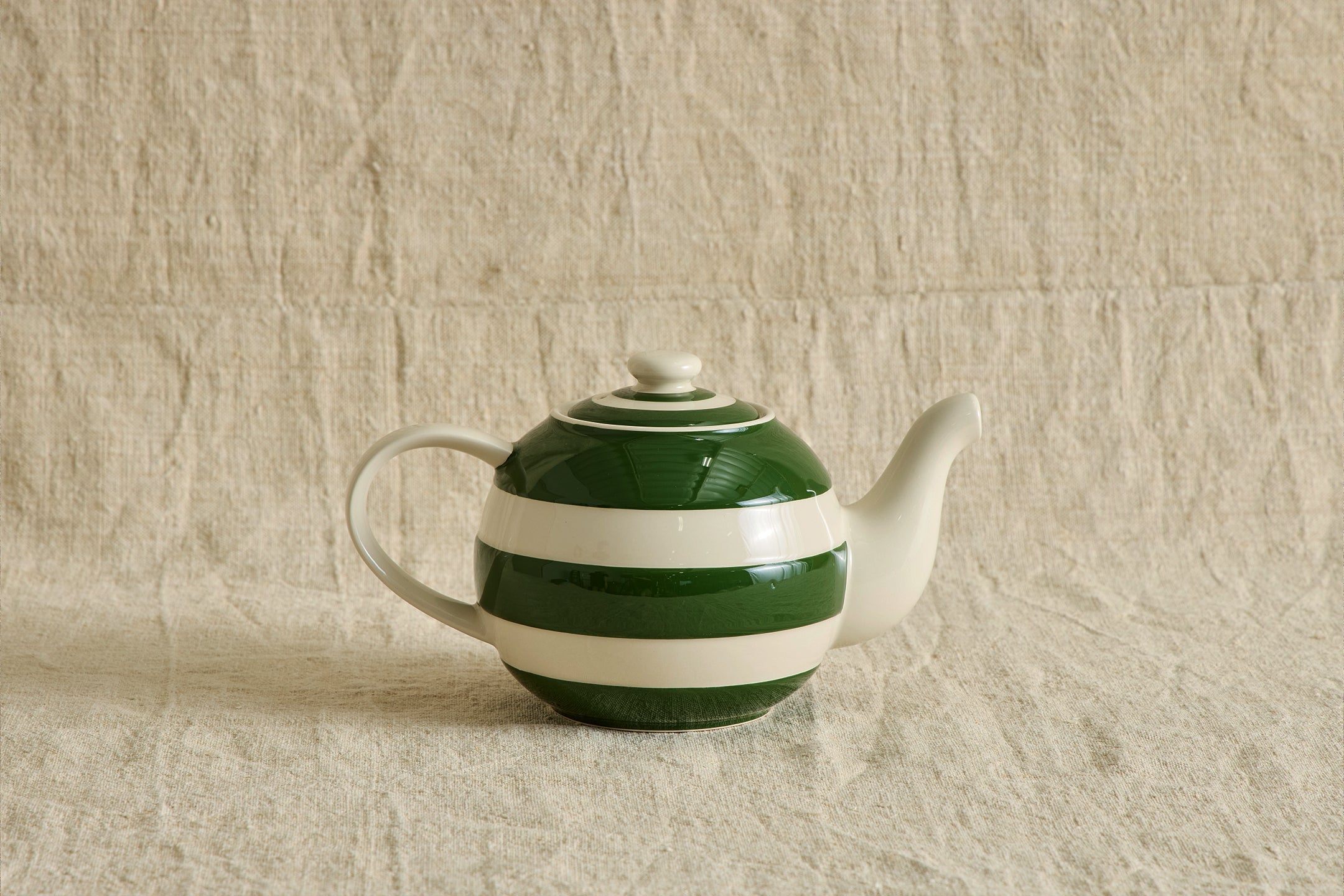 Striped Green Teapot
