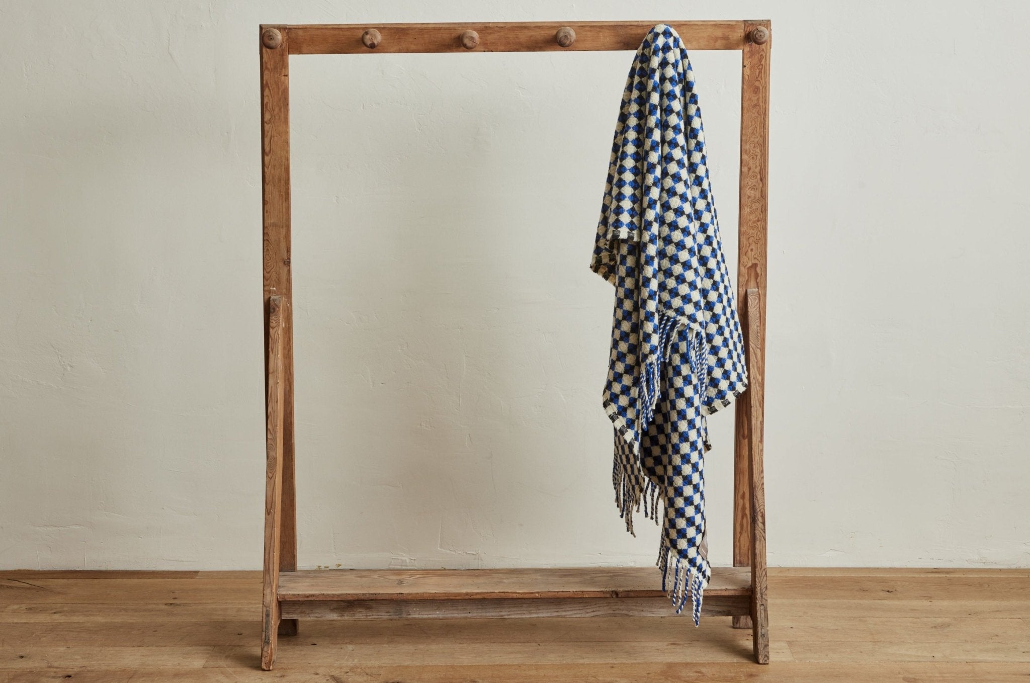 Wool Blue Tile Throw Blanket - Nickey Kehoe